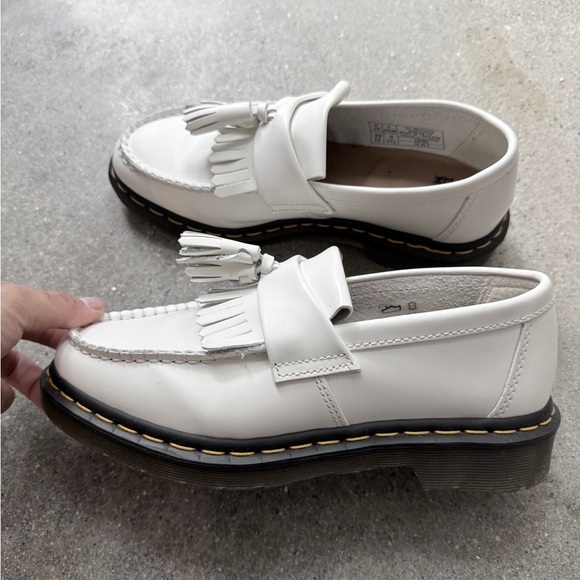 Dr. Martens White Tassel Kiltie Loafers